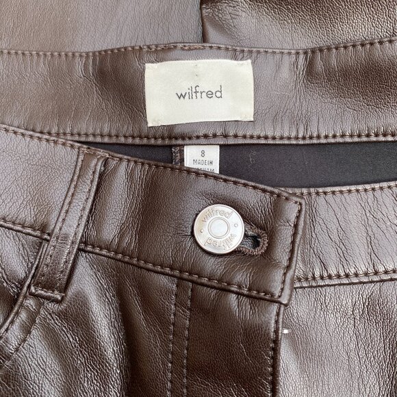 Wilfred The Melina High-Waisted Vegan Leather Pants NWT Size 8 - Picture 1 of 13